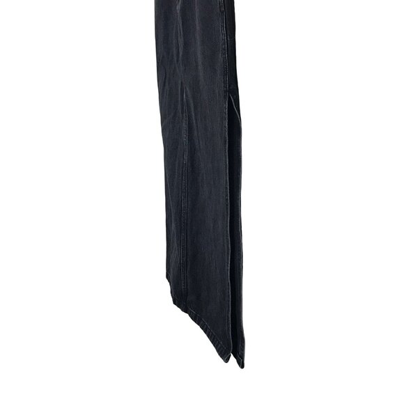 Aritzia TNA Black Denim Midi Skirt With Side Slit Size 4 - Picture 5 of 8